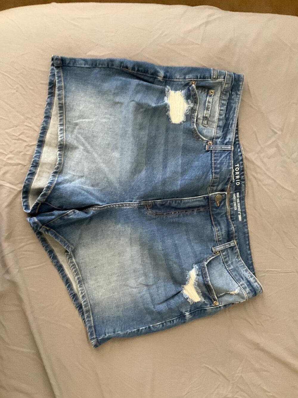 Torrid 22 High-Rise Perfect 5" Denim Shorts Vintage Stretch
